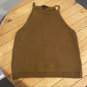 Knit olive green tank top